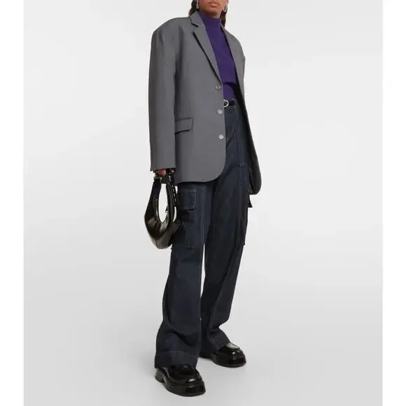 New AG Adriano Goldschmied x EmRata Amia High Rise Wide Leg Cargo Jeans 32 (14) - Picture 2 of 7